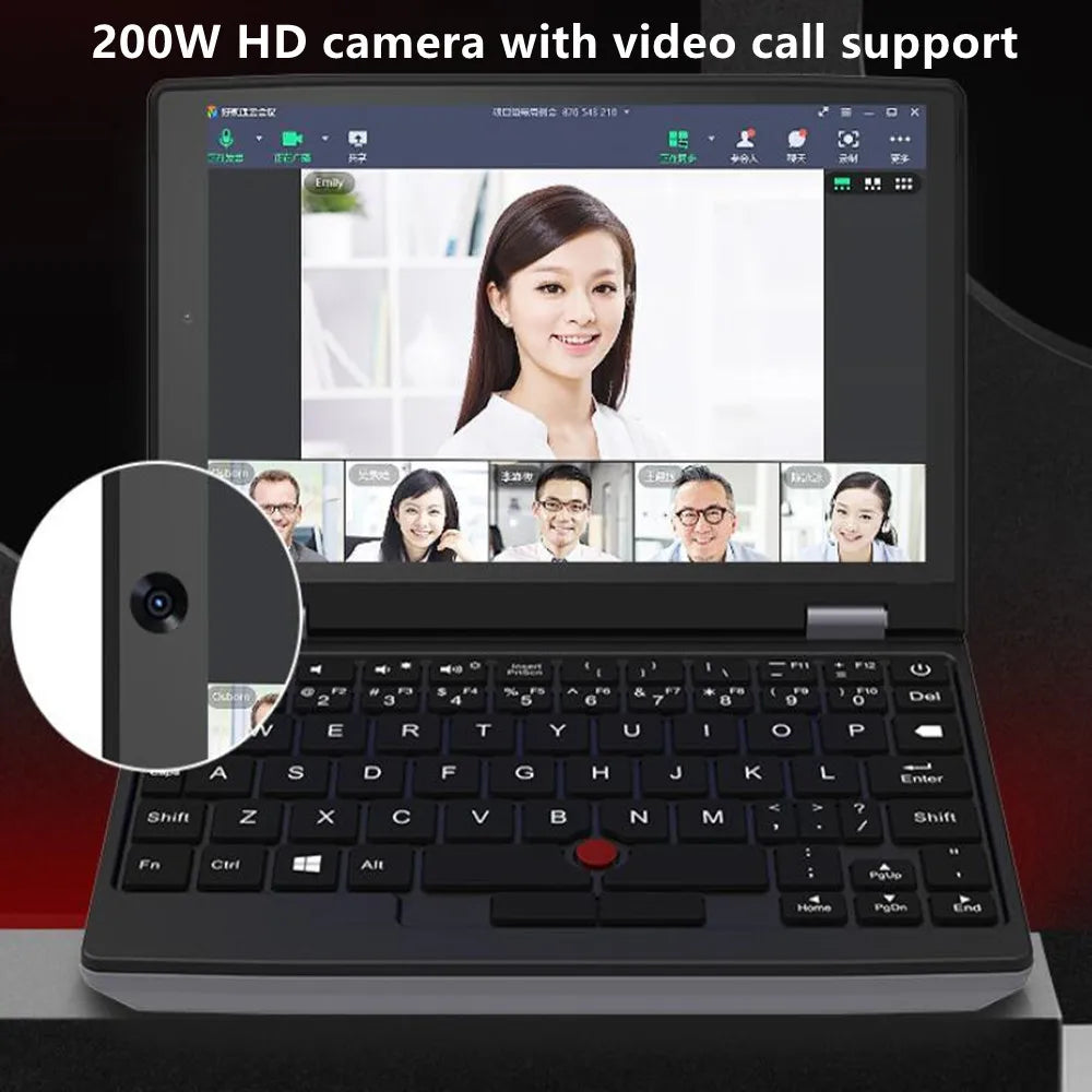 2024 Portable Mini Laptops Metal Small Notebooks Windows 11 7 Inch Touch Screen office N100 16GB+1TB IPS Netbook Micro Computer
