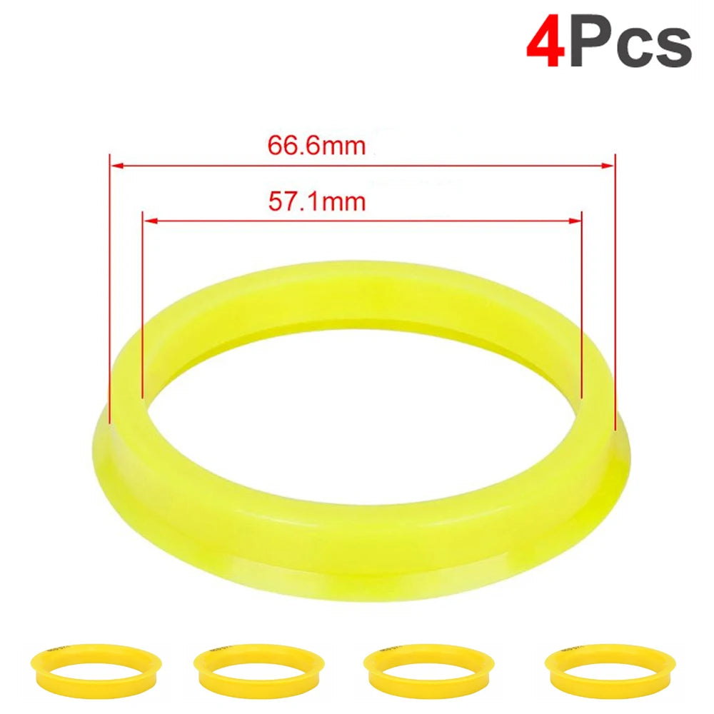 AUTCOAT 4Pcs/Set Automotive Car Plastic Wheel Hub Centric Rings Center Hubrings Bore 73.1-57.1 66.6-57.1