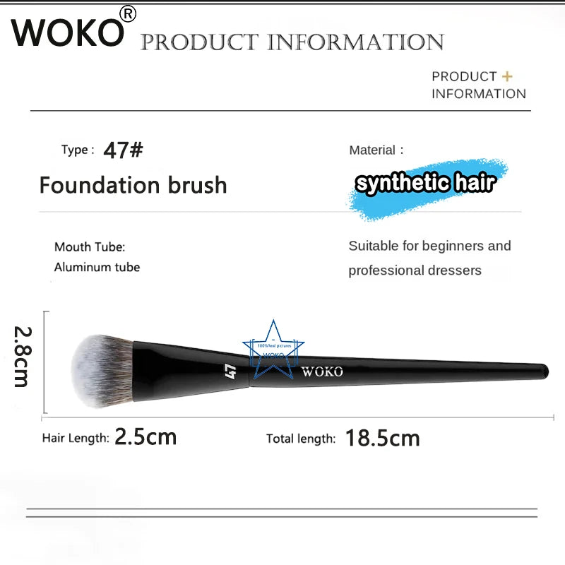 PRO 47 Foundation Brush Broom Foundation Shadow Brush Liquid Cream Blending Blush Angled Professional Makeup Brush Cosmetic Tool