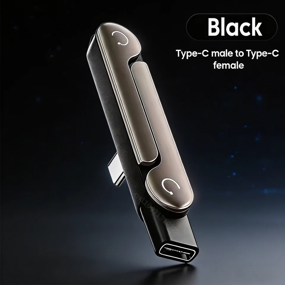 240W PD Fast Charging USB C Adapter,TypeC Male to Female Converter with Foldable Phone Stand,OTG Data Sync for All Type-C Phones
