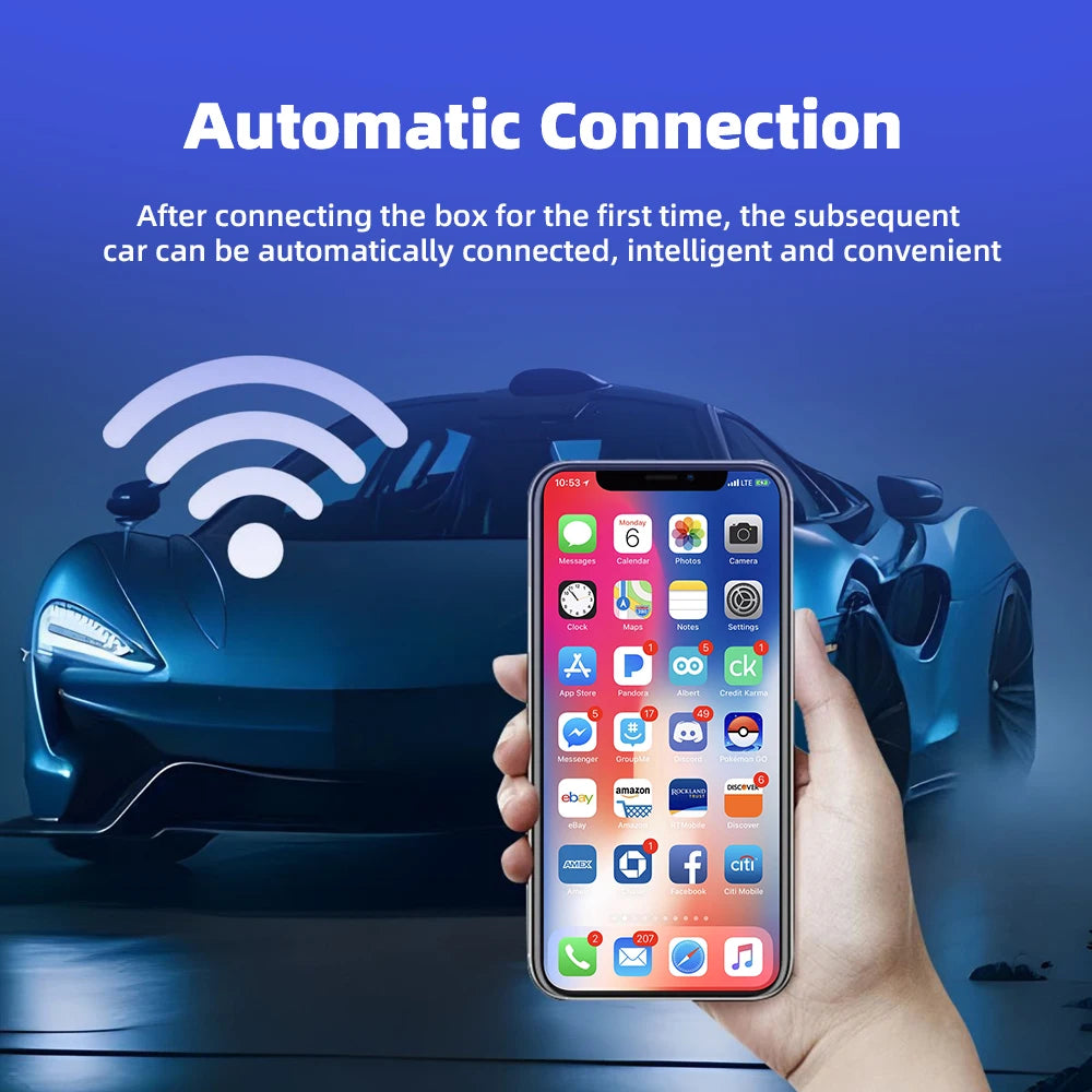 2025 New Wired to Wireless CarPlay 2 in1 Mini Adapter Android Auto Smart Box Plug and Play Auto Connection OTA Update Universal
