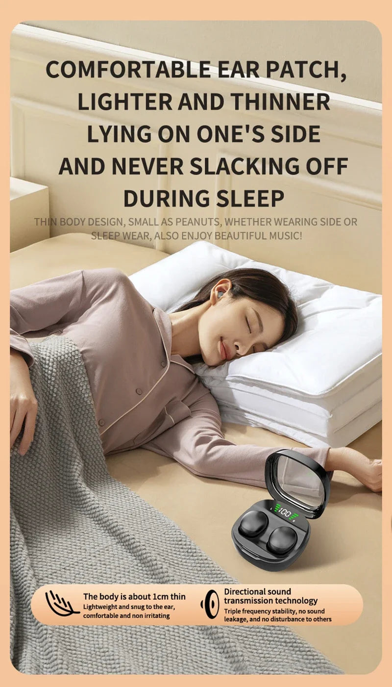 Mini Wireless Bluetooth 5.3 Headset Small Earbuds Sleep Sports Invisible Headphones HD HIFI Bass Sound Quality Earphones