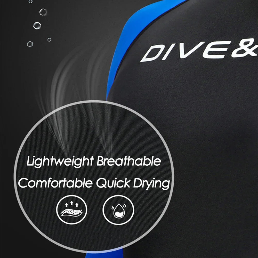 Summer Men's Long-sleeved One-piece Swimsuit Lightweight Breathable Beach Surfing Swimming Sunscreen Quick-drying Clothesdropshi
