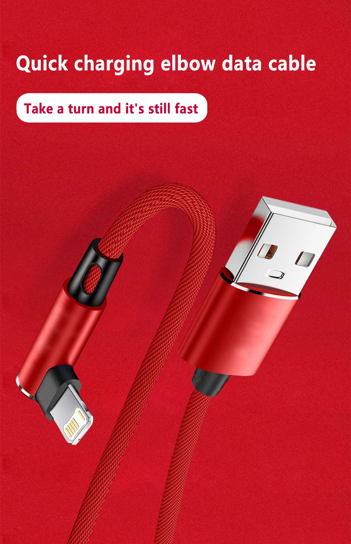 90 Degree USB Cable For iPhone 14 13 12 11 Pro Max X XR 6s 7 8 Plus Mobile Phone Fast Charging Cord Data Charger Wire