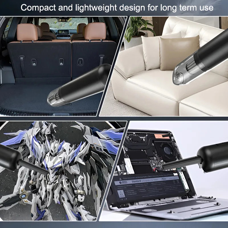 Handheld Cordless Car Vacuum Cleaner Strong Suction Power USB Rechargeable Hair Remover and Dust Collector for Home/Car Use