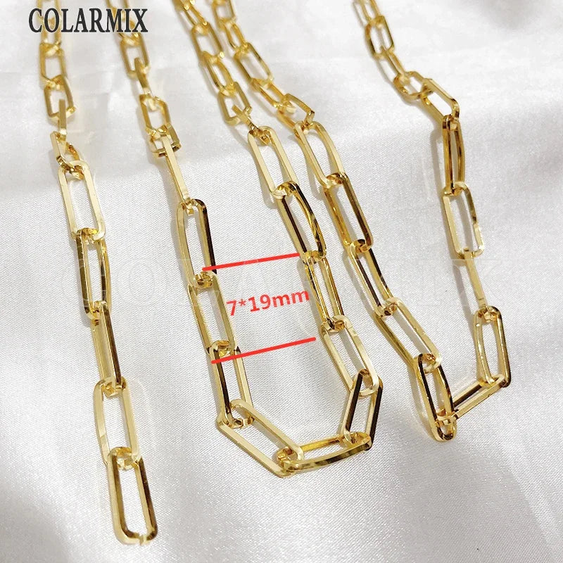 5Meters Hotsell Chunky Chains gold Metallic Fashion Jewelry gift Hip pop Necklace Fashion Jewelry