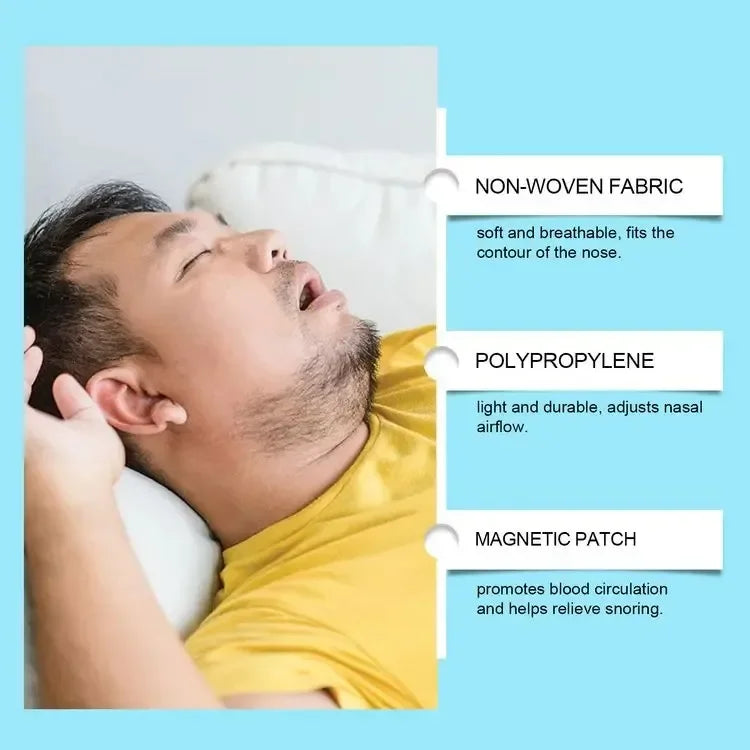 Adult Magnetic Nasal Strips Refill Pack, Anti Snoring Sleep Aid Nose Patches, Boost Nasal Airflow, Comfortable Nose Strips for Better Night Breathing & Restful Sleep