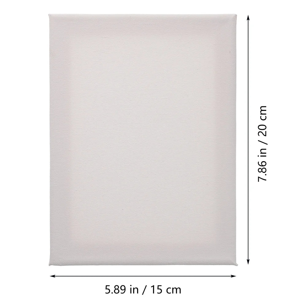 5pcs Stretched Canvas Square Blank Canvases Cotton Canvases For Oils Watercolor Painting Canvas 8 X 6 Inches ( 20 X 15 Cm)