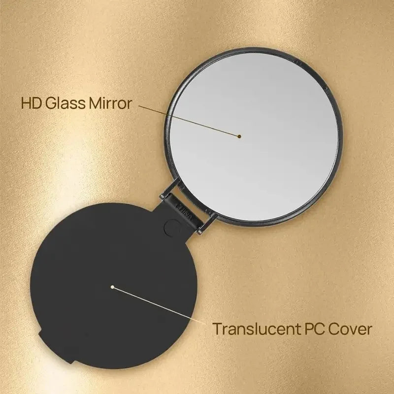50pcs Portable Mini Folding Makeup Mirrors - Battery-Free 2.75x2.44inch Black Pink , Travel Grooming Mirror for Skincare Tools