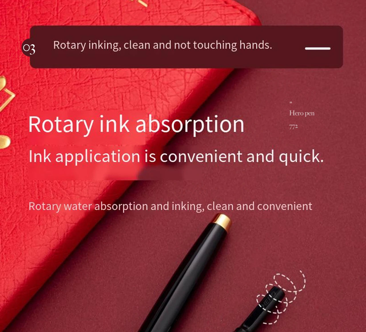 Hero 772 Classic Business Fountain Pen Set- Ideal Corporate Gift，Includes Ink & Classy Gift Box, Perfect for Business/Students