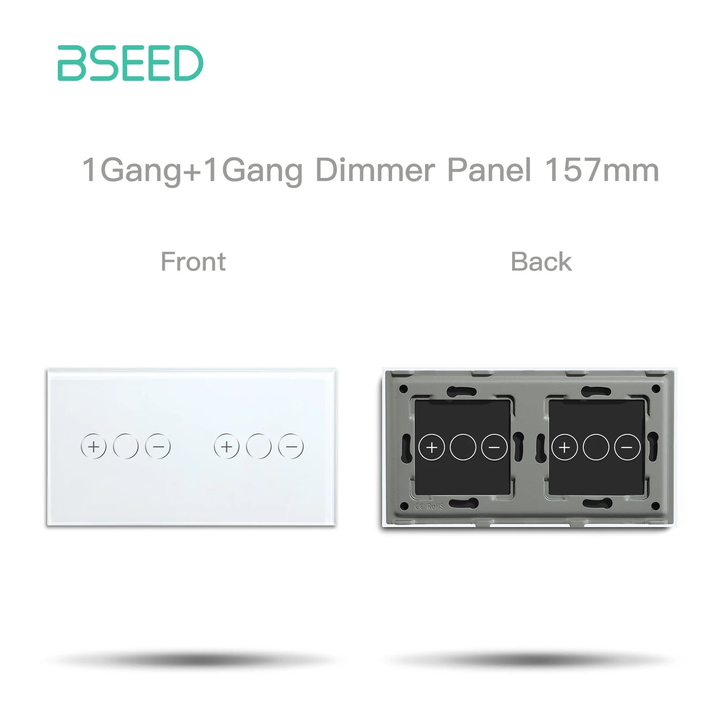 BSEED 1/2Gang Touch Light Dimmer Switch Function Base 1/2Way EU Socket Type-c USB Part Wall Glass Panels DIY Free Combination