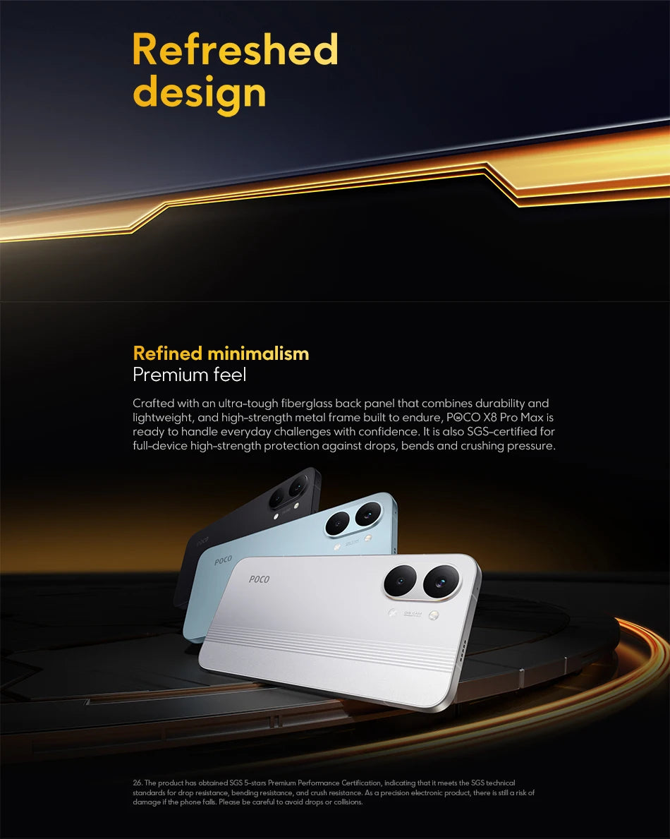 Global Version POCO X8 Pro Max 8500mAh 1.5K 120Hz Ultra-Bright  AMOLED Display 6.83'' Smartphone  Dimensity 9500s