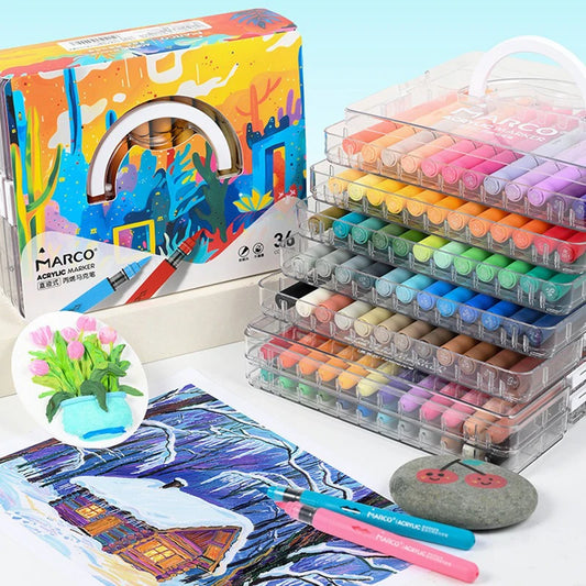 24/36/60 Colors/box Soft Brush Acrylic Marker Pen Set Direct Liquid Flexible Brush Tip Student Graffiti Art Acrylic Paint Pens