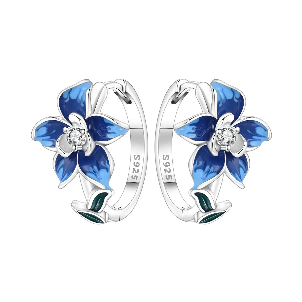 925 Sterling Silver Needle Iris Flower Hoop Earrings for Women Original Elegant Versatile Jewelry Birthday Party Fine Gift 2026