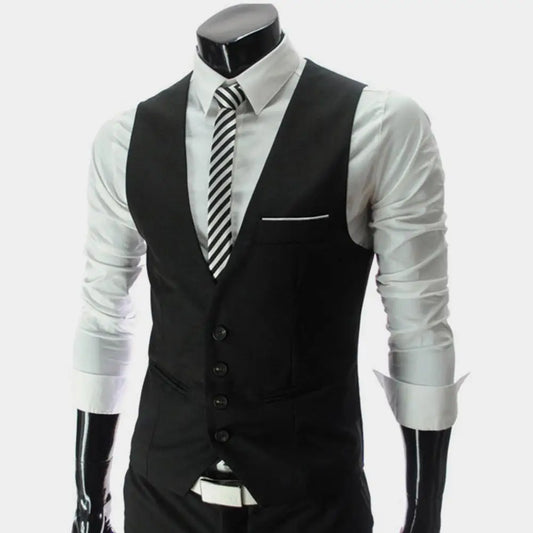 2025 British Style Men Business Vest Deep V Neck Single breasted Formal Suit Waistcoat Classic All Match Men Waistcoat