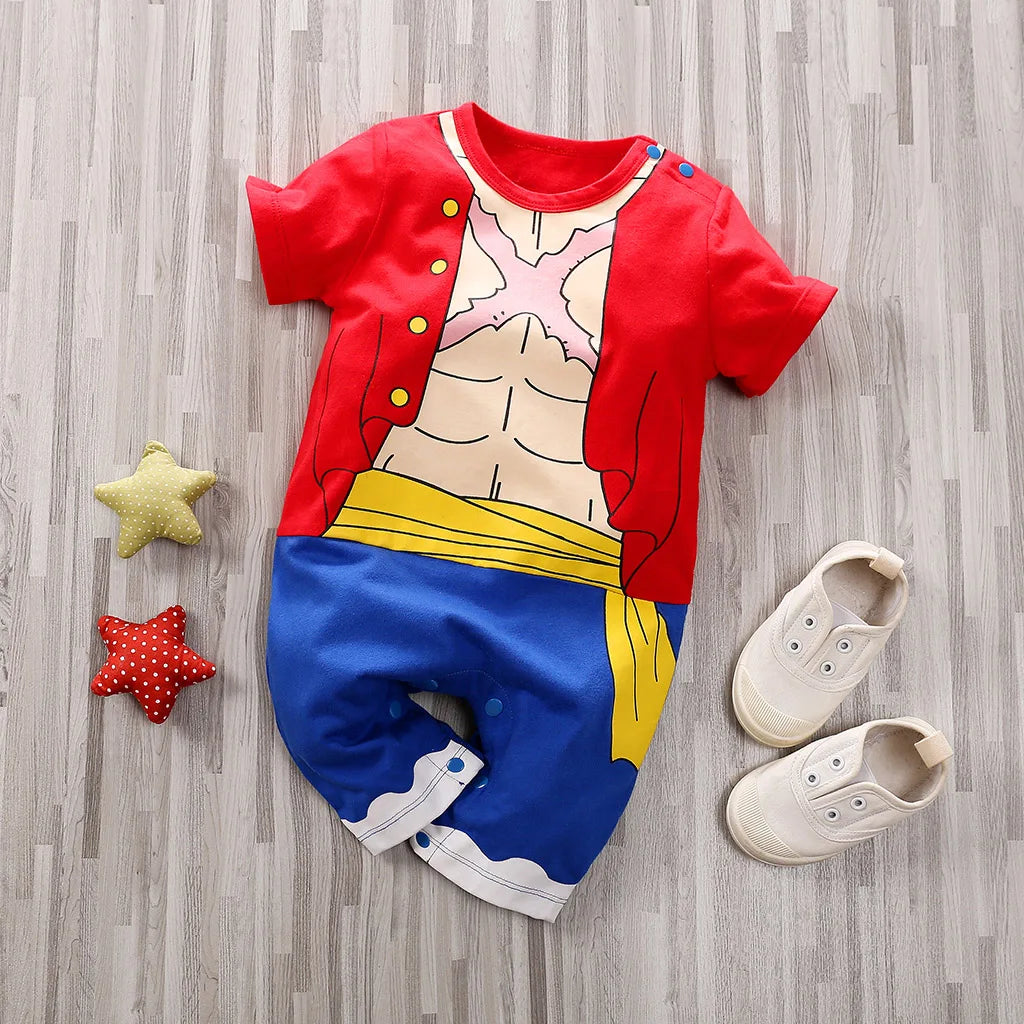 Newborn Clothing Handsome Anime Role Play Cotton Comfortable Soft Boys And Girls 0-18 Summer Short Sleeved Baby Jumpsuit