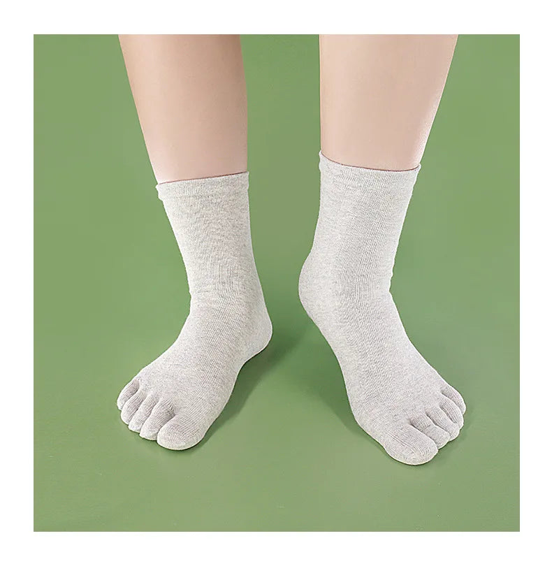 Toe Socks Men cotton Five Fingers Socks Breathable Short Ankle Crew Socks Sports Running Solid Color Black White Grey Male Sox