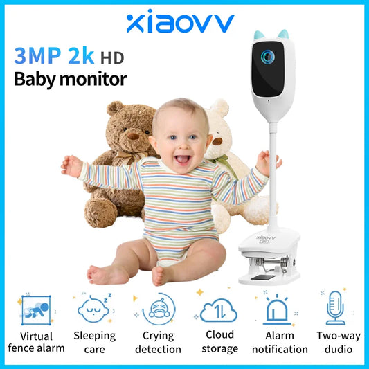 4MP 2K WiFi indoor high-definition crying detection baby monitor full-color night vision 360 degree rotating network camera