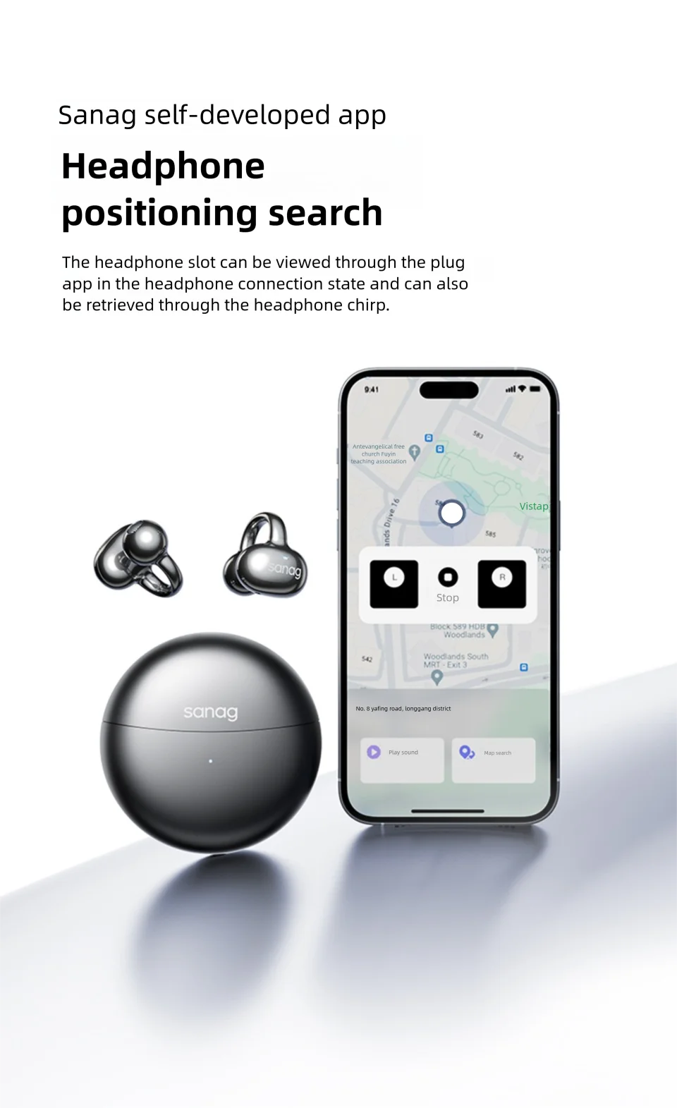 Sanag S6S AI Earphone Open Ear Earphone FreeClip 3D Stereo Sound Bluetooth 5.3 OWS Sport Headphones IPX4 Waterproof