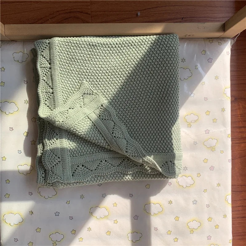 Knitted Baby Blankets Newborn Swaddle Wrap Throw Blanket Nordic Cotton Soft Baby Stroller Crib Blanket Nursery Bedding Quilt