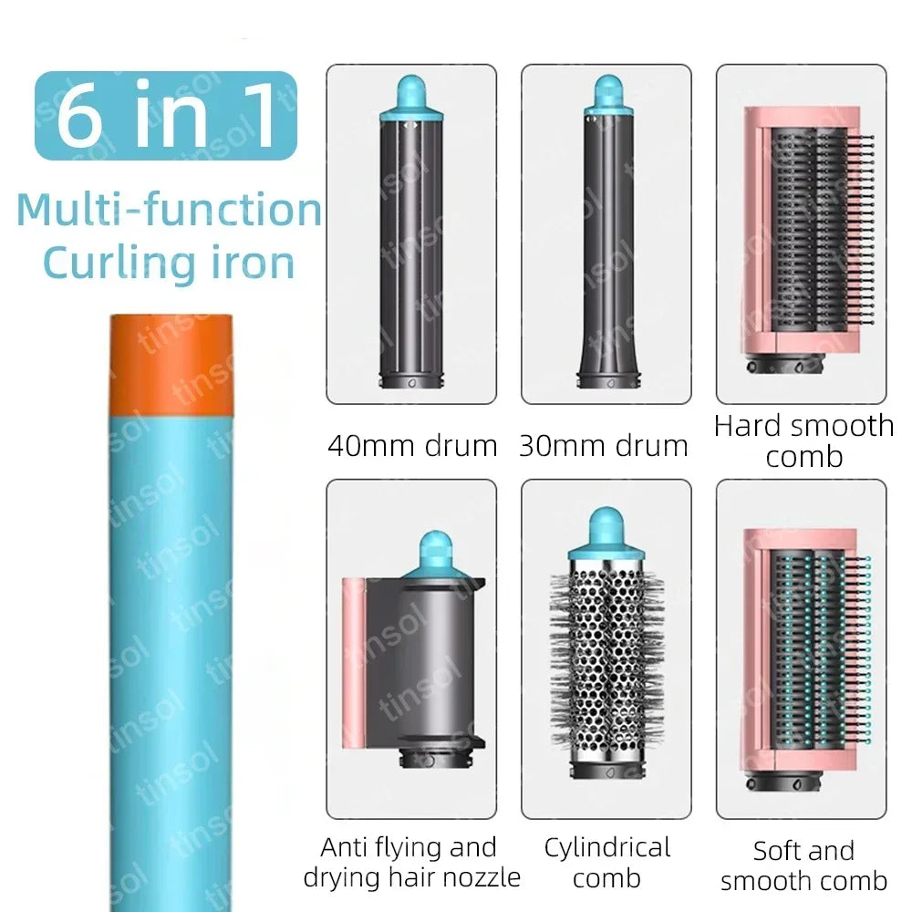 6-in-1 hair dryer set multi-function curling iron hair straightener hot air comb styling set for home salon-like effect