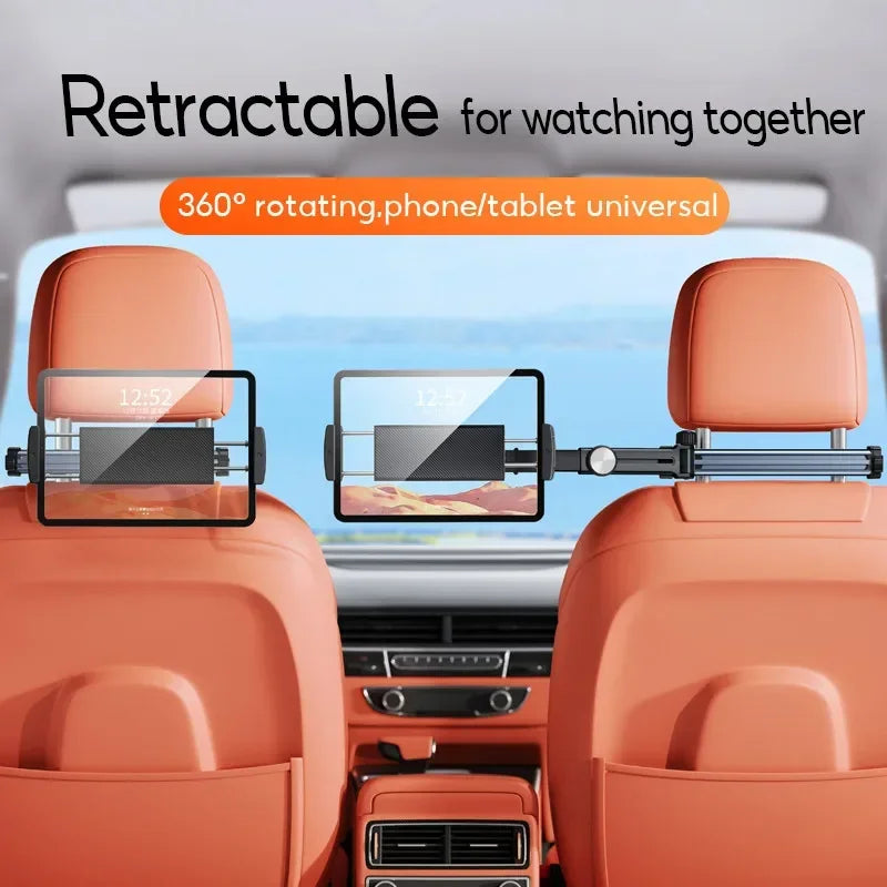 Hipacool Car Phone Holder Tablet Seat Back Stand Headrest Back Seat with 360° Rotatable for 4.7-12.9" for iPhone iPad Universal