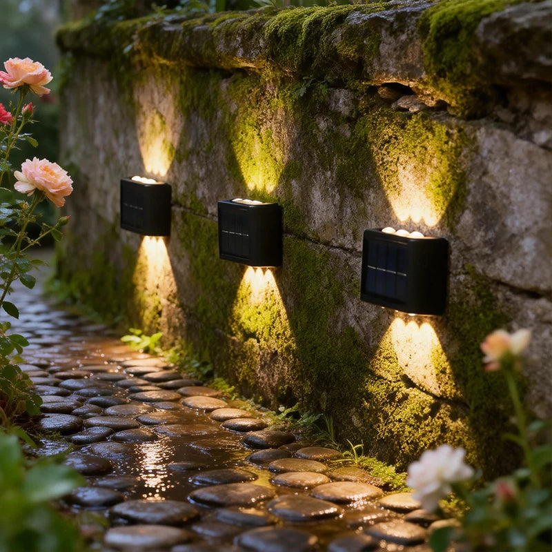 2PCS,Solar LED Lights, Outdoor Lights, Smart Light Sensors and Automatic Switches, Ideal for Courtyards and Hallways