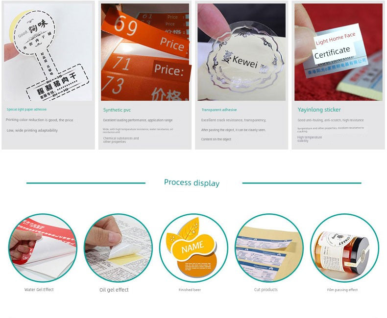 Shenzhen Adhesive Sticker Quick Printing Transparent Label Printing Waterproof Trademark Brown Packing Paper Urgent Delivery on the Same Day in Guangdong