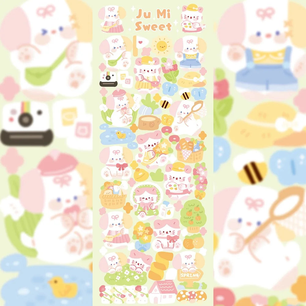 Kawaii Cute Laser Cartoon Animal Party Stickers For Girl Stationery Handbook Diary Planner Scrapbook DIY Decorative Stickers