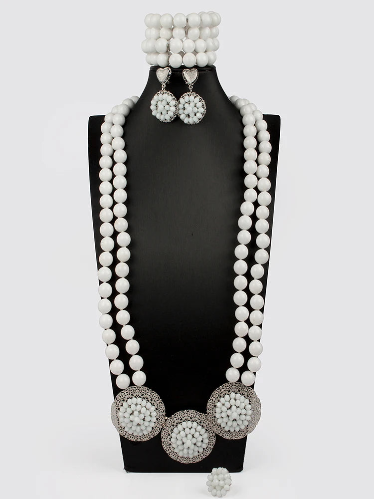 Big Real Coral Bead Traditional Nigerian Wedding African Coral Beads Jewelry Set Women Party Anniversary Gift Jewelry CNR885