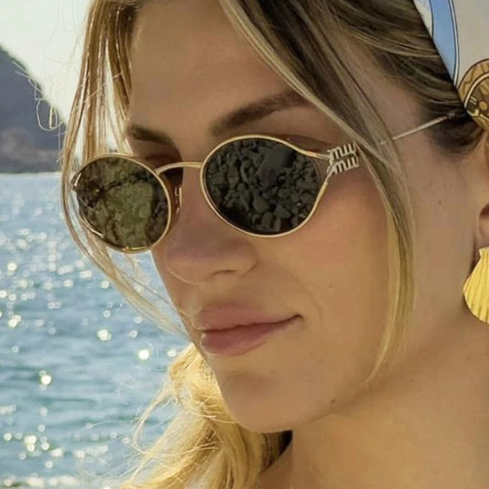 Fashion Oval Sunglasses Women Men Luxury Designer Metal Frames Sun Glasses Female Gradient Shades Eyewear UV400 De Sol Oculos