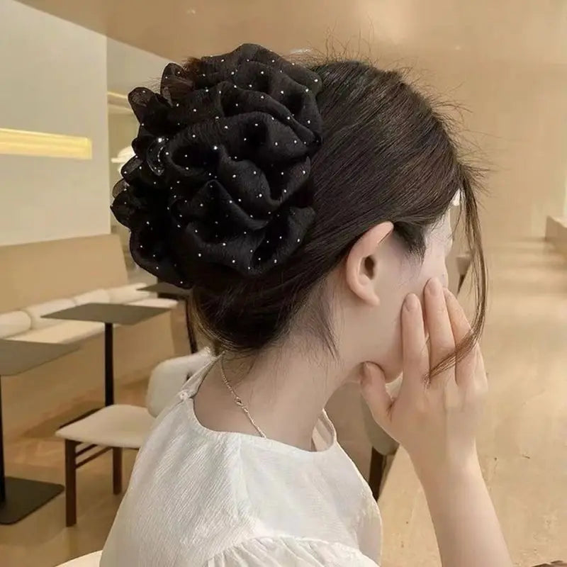 1pc Double sided mesh, starry sky, grabbing clip, princess head, bow hair clip, shark clip headband accessory