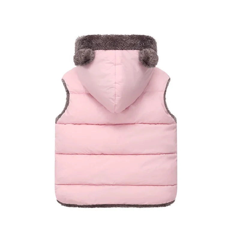 New Hooded Down Vest Jackets Autumn Spring Baby Thick Warm Waistcoat Winter Children Clothing Boys Girls Coats Vest 2-6 Years