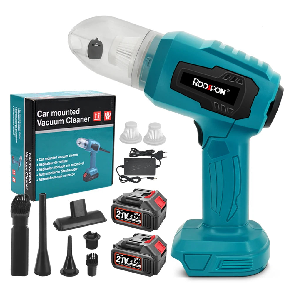 Cordless Car Vacuum Cleaner Rechargeable Auto Vacuum Cleaner Handheld Home Carpet Pets Hair Blowing Tools for Makita 18V Battery