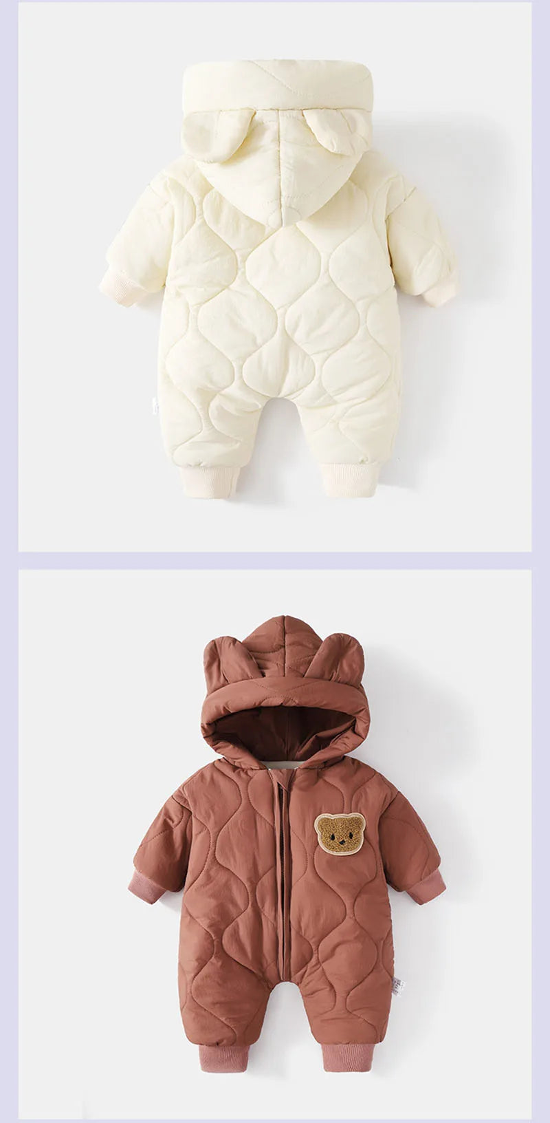 2026 Spring Autumn Hooded Infant Newborn Baby Rompers Fleece Padded Cartoon One-pieced Outdoor Outfit for Baby Boys Girls