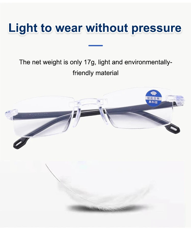 Automatic Zoom 100-700 Degree Reading Glasses Near And Far Anti-radiation Anti-blue Light Glasses