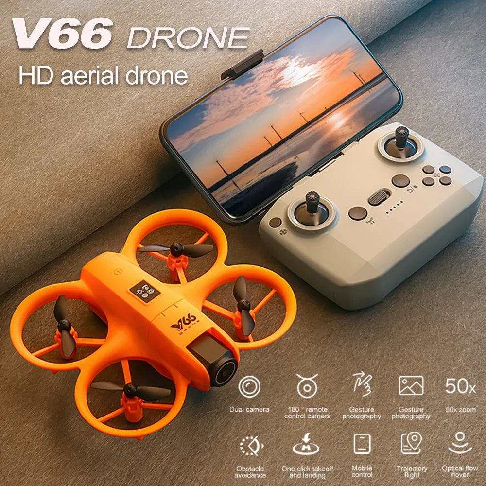 NEW Original V66 MINI Drone 4K Professional HD Aerial Photography Obstacle Avoidance FPV Dron HD Dual Camera RC Quadcopter Toys