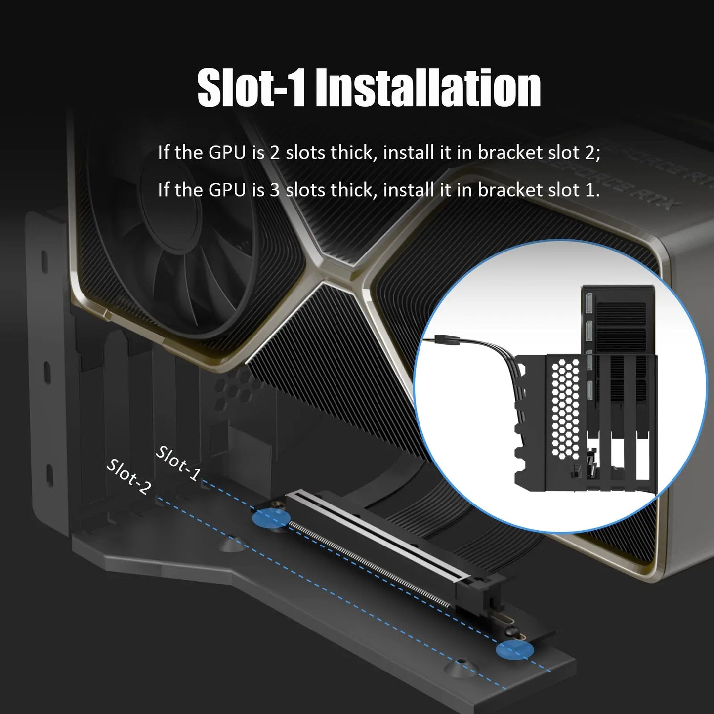 PCIe 5.0 GPU Support Bracket for RTX5090(Ti) RX9070(XT), 3-Slot GPU Vertical Mount