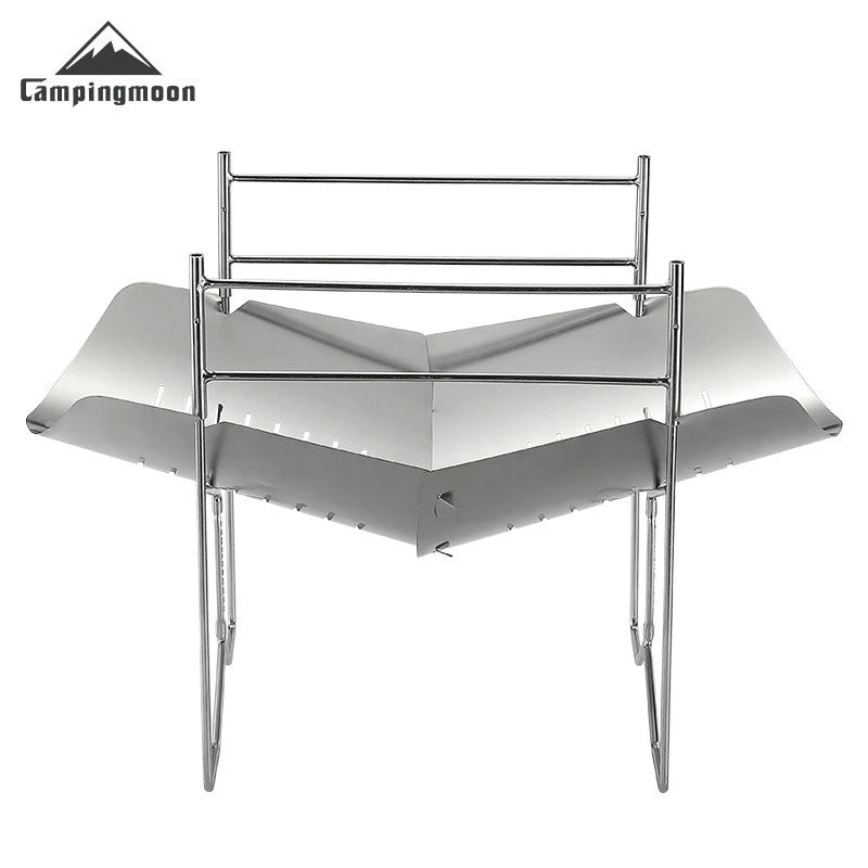 CAMPINGMOON SOLO-A4 Stainless Steel Portable Folding BBQ Grill Outdoor Garden Camping Portable Foldable Cooking Grill