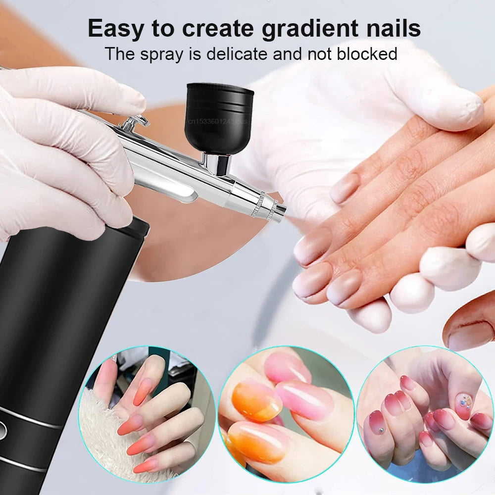 Airbrush with Compressor Portable Airbrush Paint Spray Mini Spray Gun Wireless Air Brush Painting Airbrush Kit with Compressor