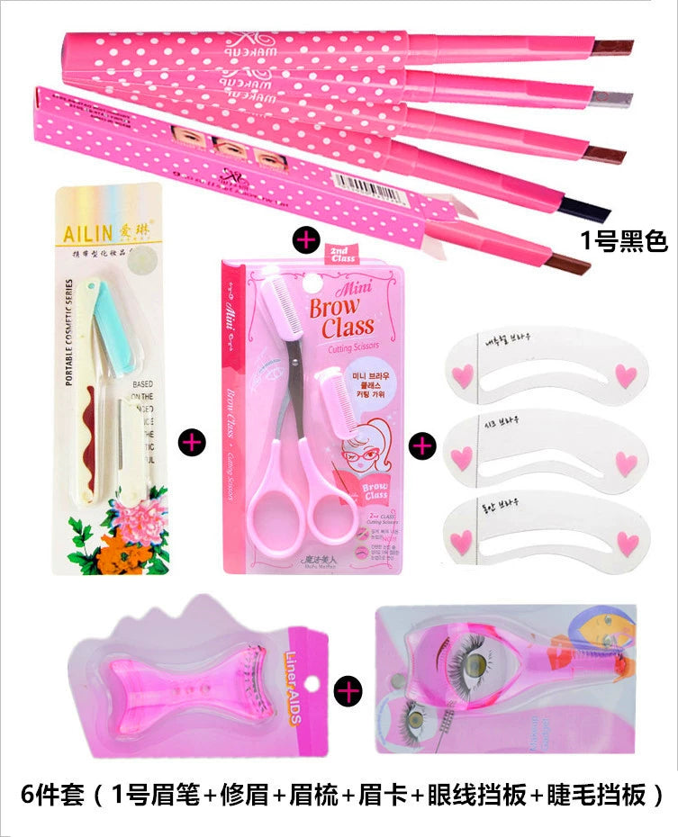 Novice Eyeliner Mascara Anti-Smudge Aid Eyebrow Pencil Eyebrow Stencil Flat Eyebrow Suit Handy Gadget Hot