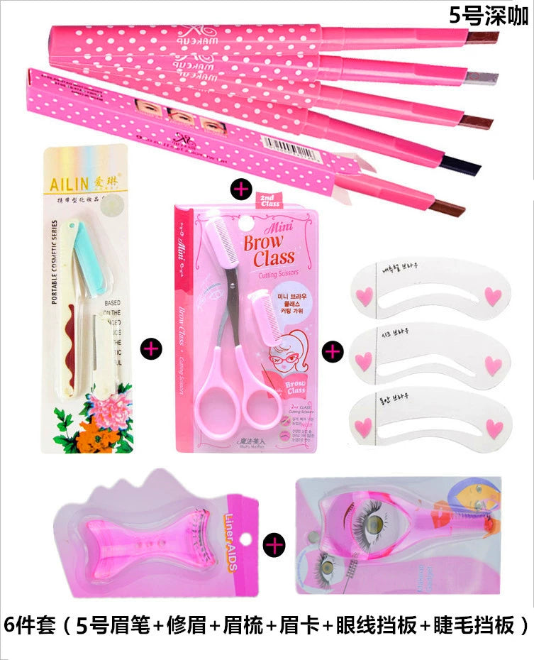 Novice Eyeliner Mascara Anti-Smudge Aid Eyebrow Pencil Eyebrow Stencil Flat Eyebrow Suit Handy Gadget Hot
