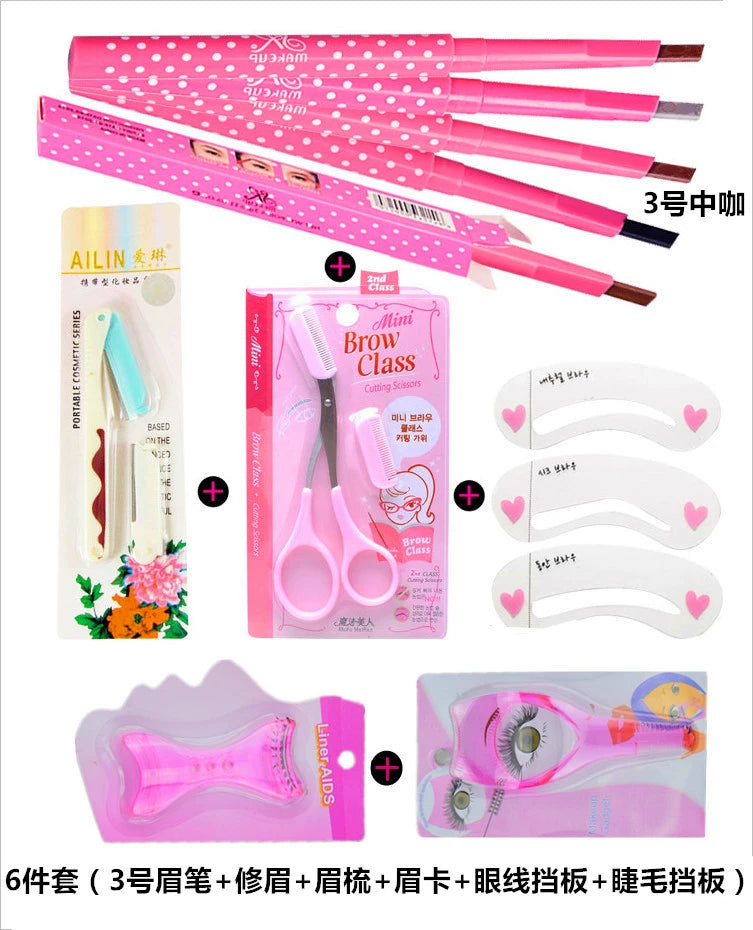 Novice Eyeliner Mascara Anti-Smudge Aid Eyebrow Pencil Eyebrow Stencil Flat Eyebrow Suit Handy Gadget Hot