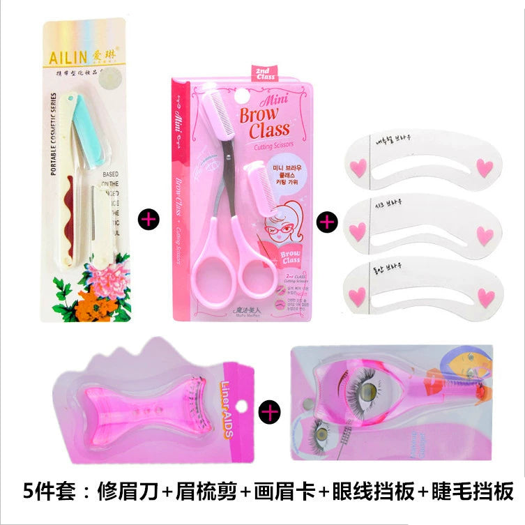 Novice Eyeliner Mascara Anti-Smudge Aid Eyebrow Pencil Eyebrow Stencil Flat Eyebrow Suit Handy Gadget Hot