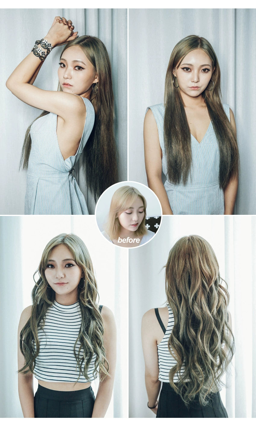 Wig Set One-Piece Seamless Long Straight Hair Piece Thickened Increase Hair Amount Nature Realistic Extension Hair Piece