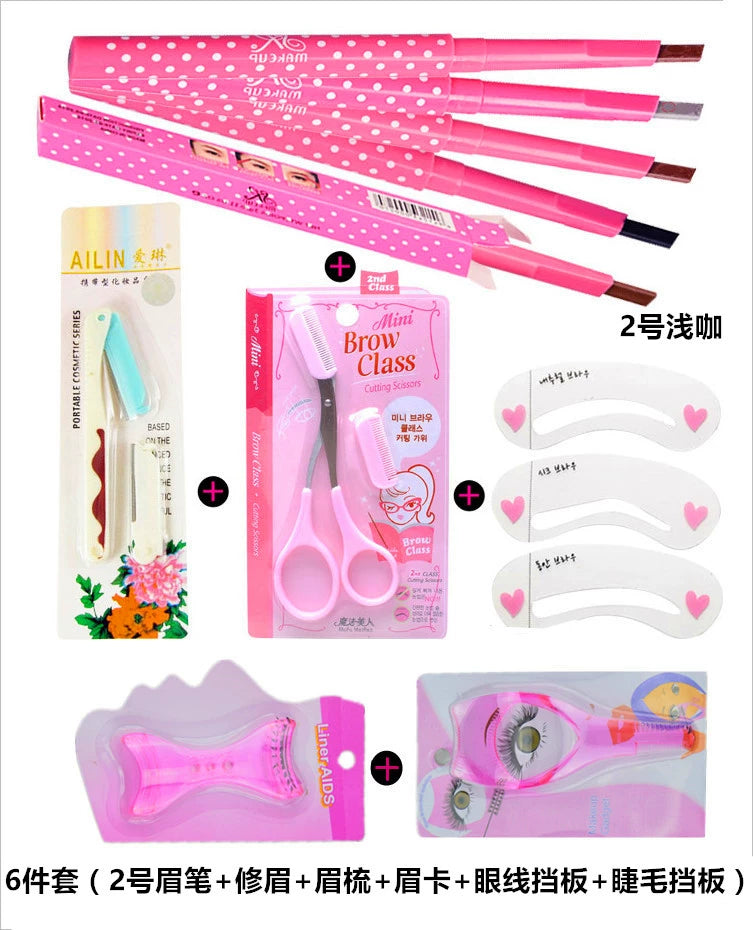 Novice Eyeliner Mascara Anti-Smudge Aid Eyebrow Pencil Eyebrow Stencil Flat Eyebrow Suit Handy Gadget Hot