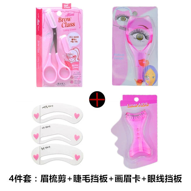 Novice Eyeliner Mascara Anti-Smudge Aid Eyebrow Pencil Eyebrow Stencil Flat Eyebrow Suit Handy Gadget Hot