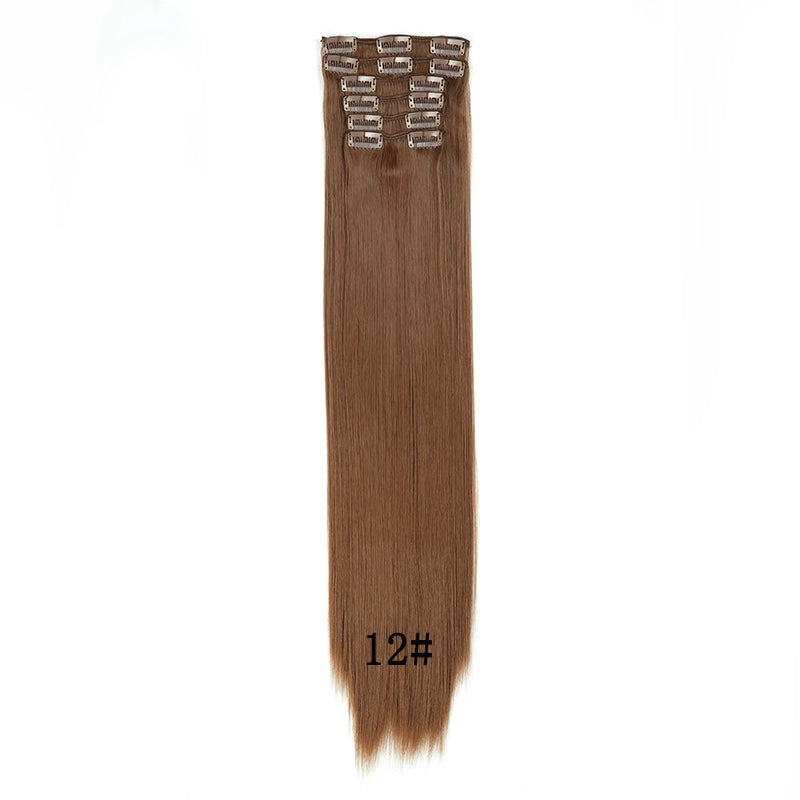 Wig Set One-Piece Seamless Long Straight Hair Piece Thickened Increase Hair Amount Nature Realistic Extension Hair Piece