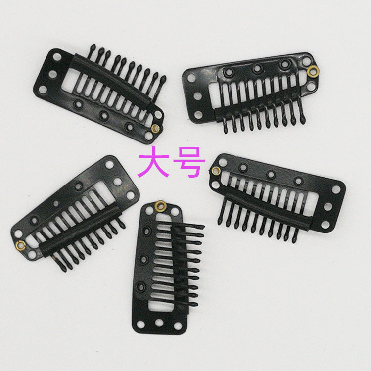 Wig Hair Piece Fixed Clip Beret Large Oblique Clip Hair Extension Elastic Hairpin Ten Teeth 3.6cm Clip