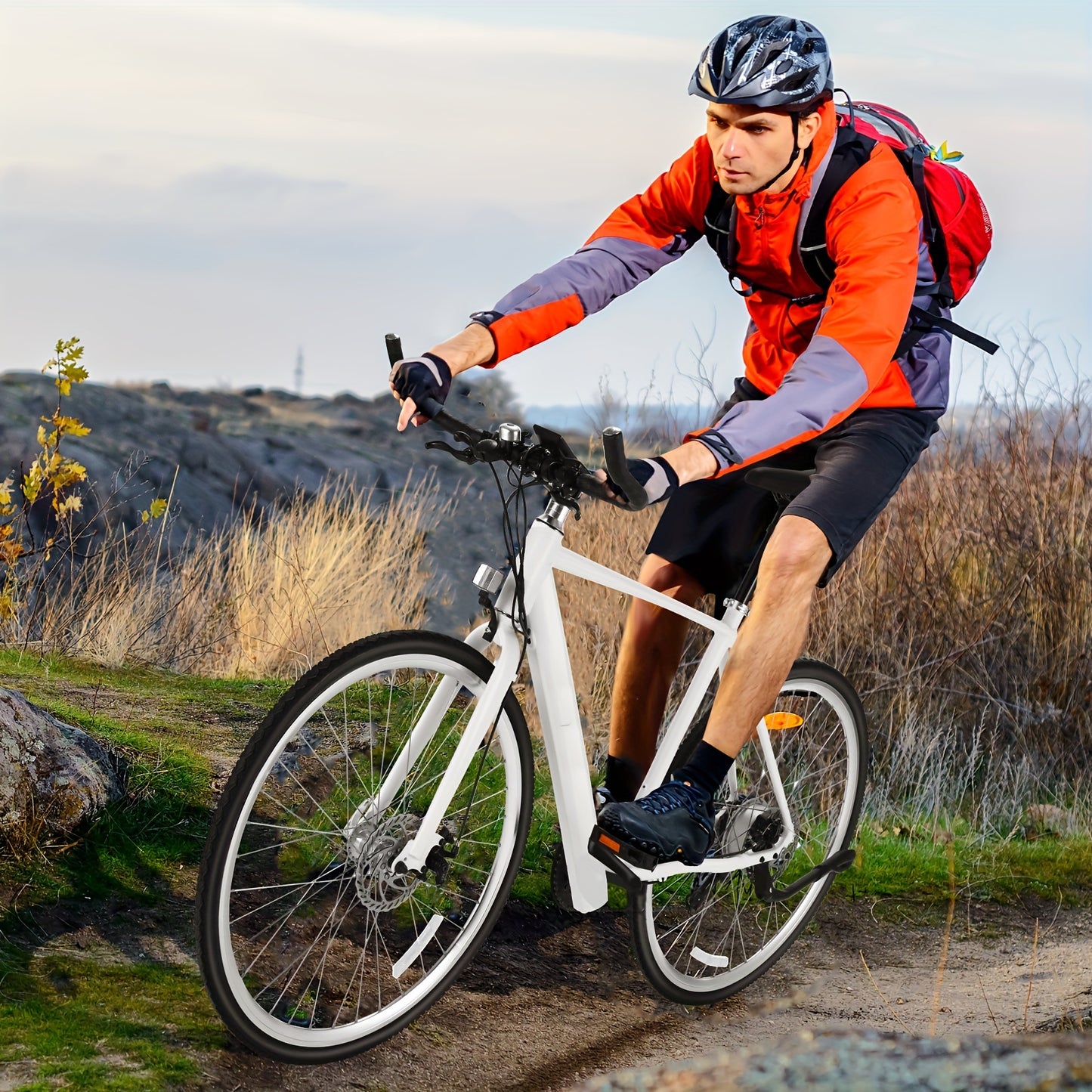 700C Electric Road Bike - 350W Motor Men Electric Bike Long Range, 36V 6.8Ah Battery Electric Motorcycle, Fast 3-Hour Charging Electric Scooter, Lightweight Frame, Bullhorn Handlebars Women Electric Bike - Perfect For Men & W